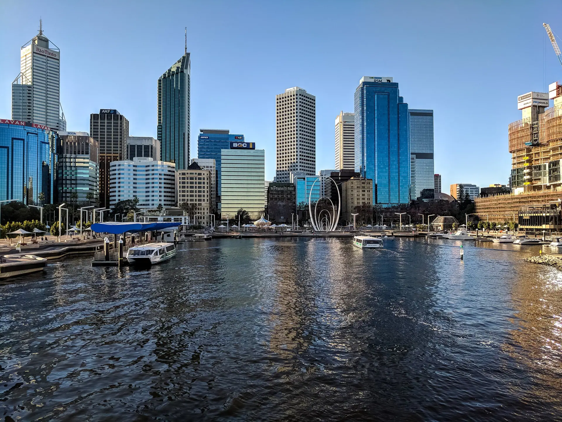 The Perth skyline across the Swan River