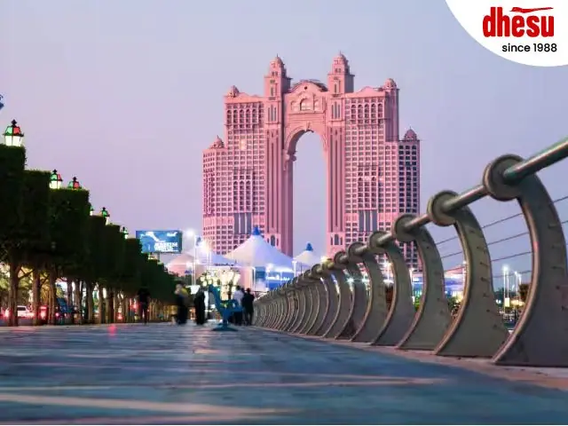 A large domed palace hotel in Abu Dhabi, United Arab Emirates